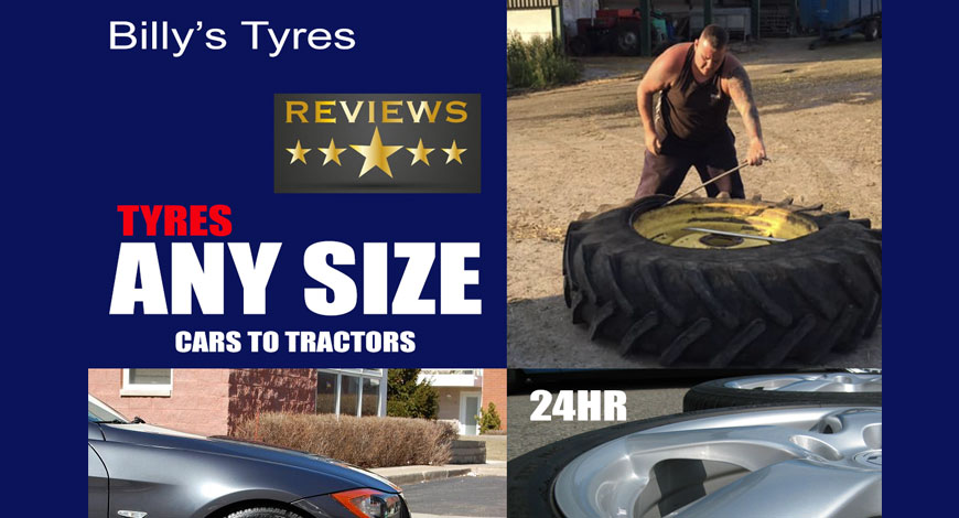 Billy Tyres mobile tyre fitting van with logo