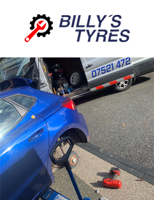 mobile fitting of tyre on customers driveway 